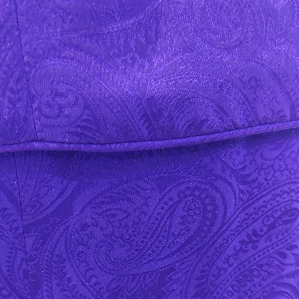 Maggy London PURPLE 100% Silk Asian Inspired Dress Suit Size 4P - Picture 7 of 13